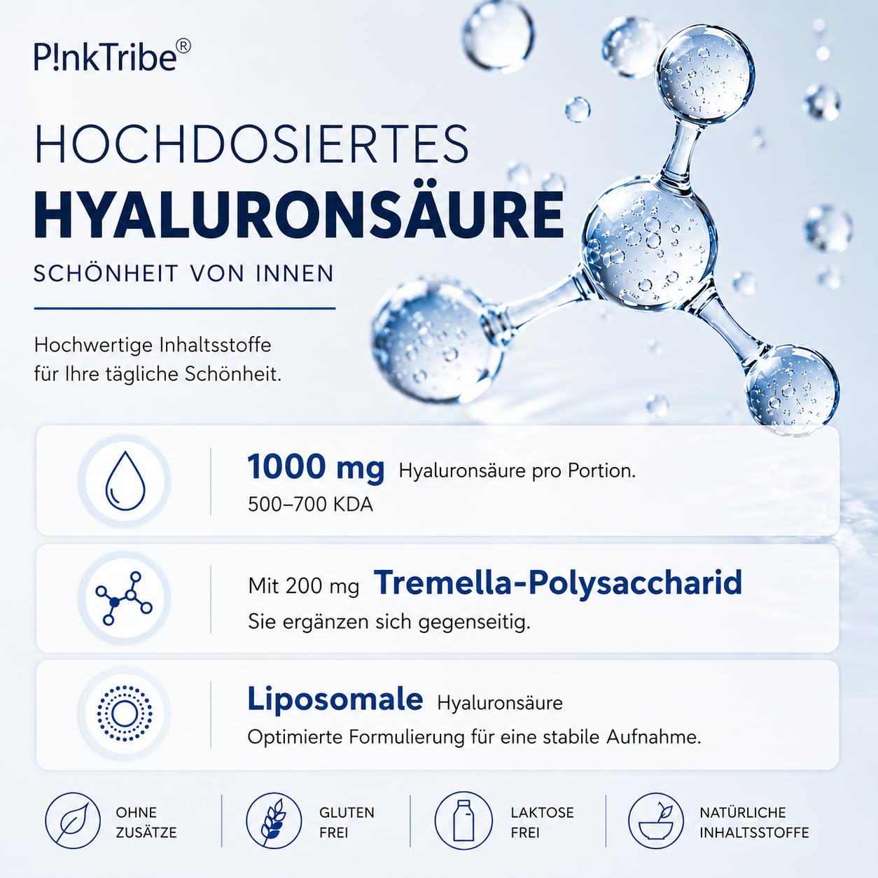Ácido Hialurónico Liposomal - 1200 mg por Porción, Cápsulas de Ácido Hialurónico de Alta Potencia (Paquete de 4)