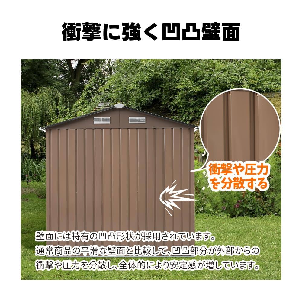 Amazon | 物置 屋外 大型倉庫 高さ190cm 防錆防水アウトドア収納