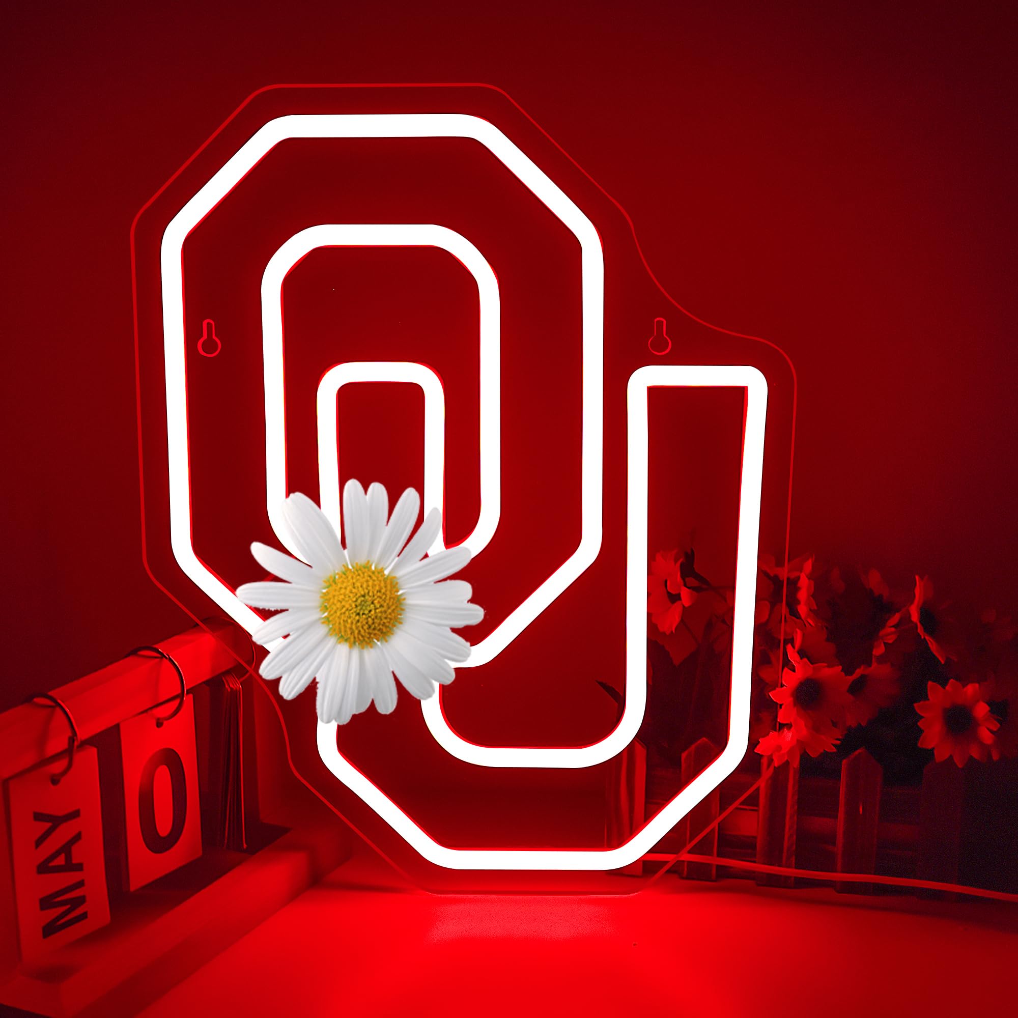 University Neon Signs,Neon Led Sign,City Name Light Up Signs for Man Cave,University Sports Team Logo Neon Sign for Room Decor,Dorm Decor,Gifts for Sports Fans,Size 14.6*8.3 inches(FMXD098)