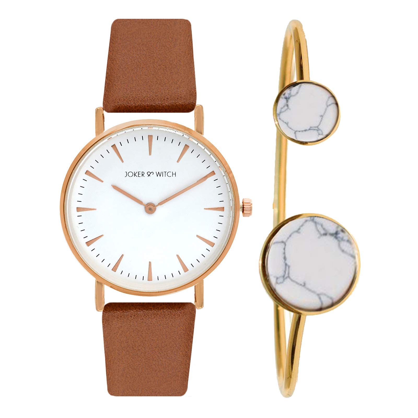 Joker & Witch Synthetic Eartha White Dial Brown Bracelet Gift Set Analogue Watch For Women, Brown Band (B08B3WMD89) Amazon Price History, Amazon Price Tracker