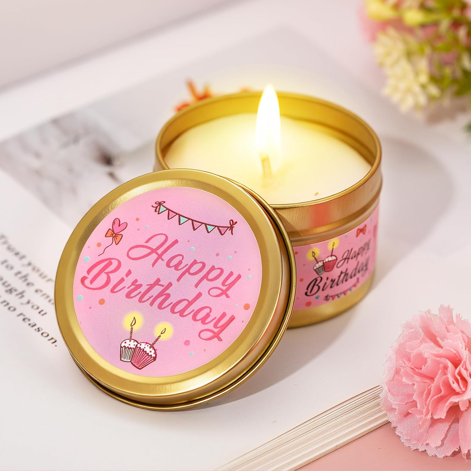 Birthday Gifts for Women,Gifts Basket for Women Rose Bath Relaxing Gift Set Self Care Package Unique Female Happy Birthday Gift Ideas Box for Mom Sister Best Friend Coworker Birthday Presents - Image 6