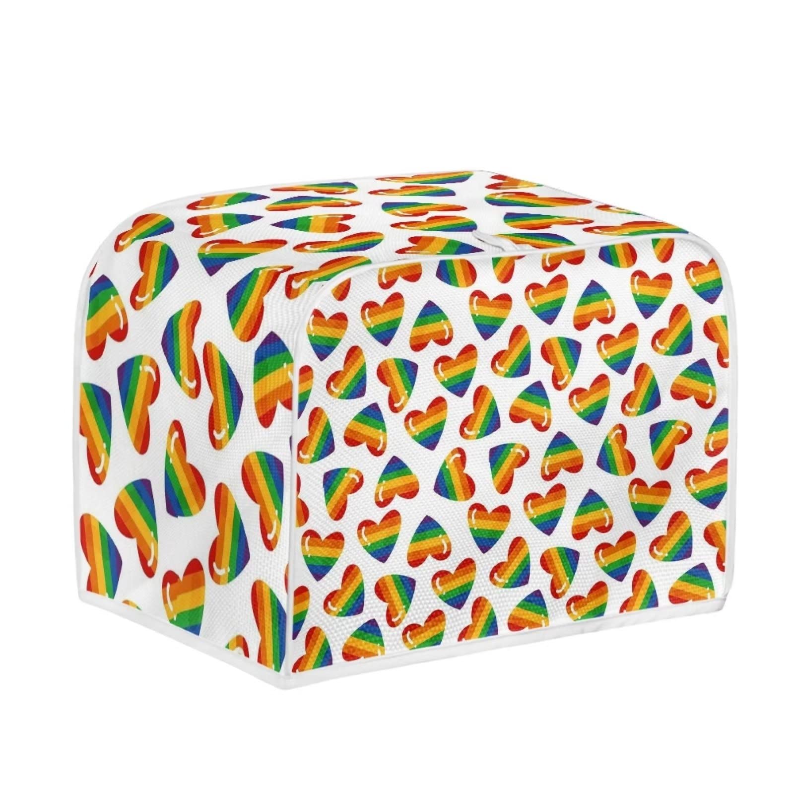 Uourmeti Rainbow Heat Print Toaster Cover 2 Slice Dustproof Protector Bread Maker Oven Cover Small Kitchen Appliance Covers Toaster Dust Cover Washable — image 1