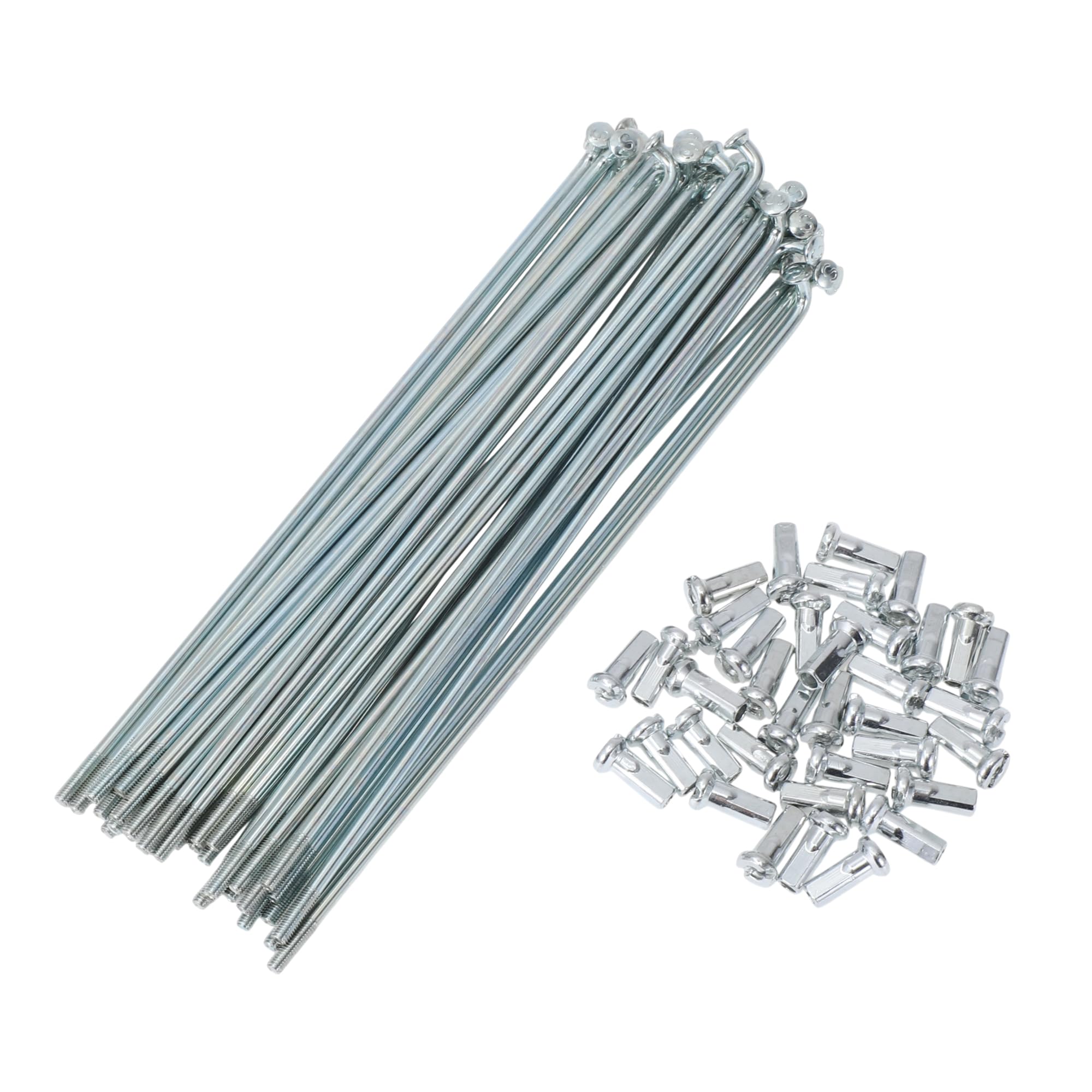 A ABSOPRO 36 Set 12G Bicycle Spokes 145mm Bike Wheel Spokes 45 Steel Galvanized Silver Tone