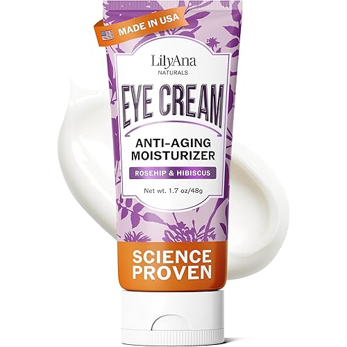 LilyAna Naturals Eye Cream for Dark Circles and Puffiness, Under Eye Cream for Wrinkles and Bags, Anti Aging - helps Improve Dryness; for Sensitive Skin - 1.7 oz - Made in USA