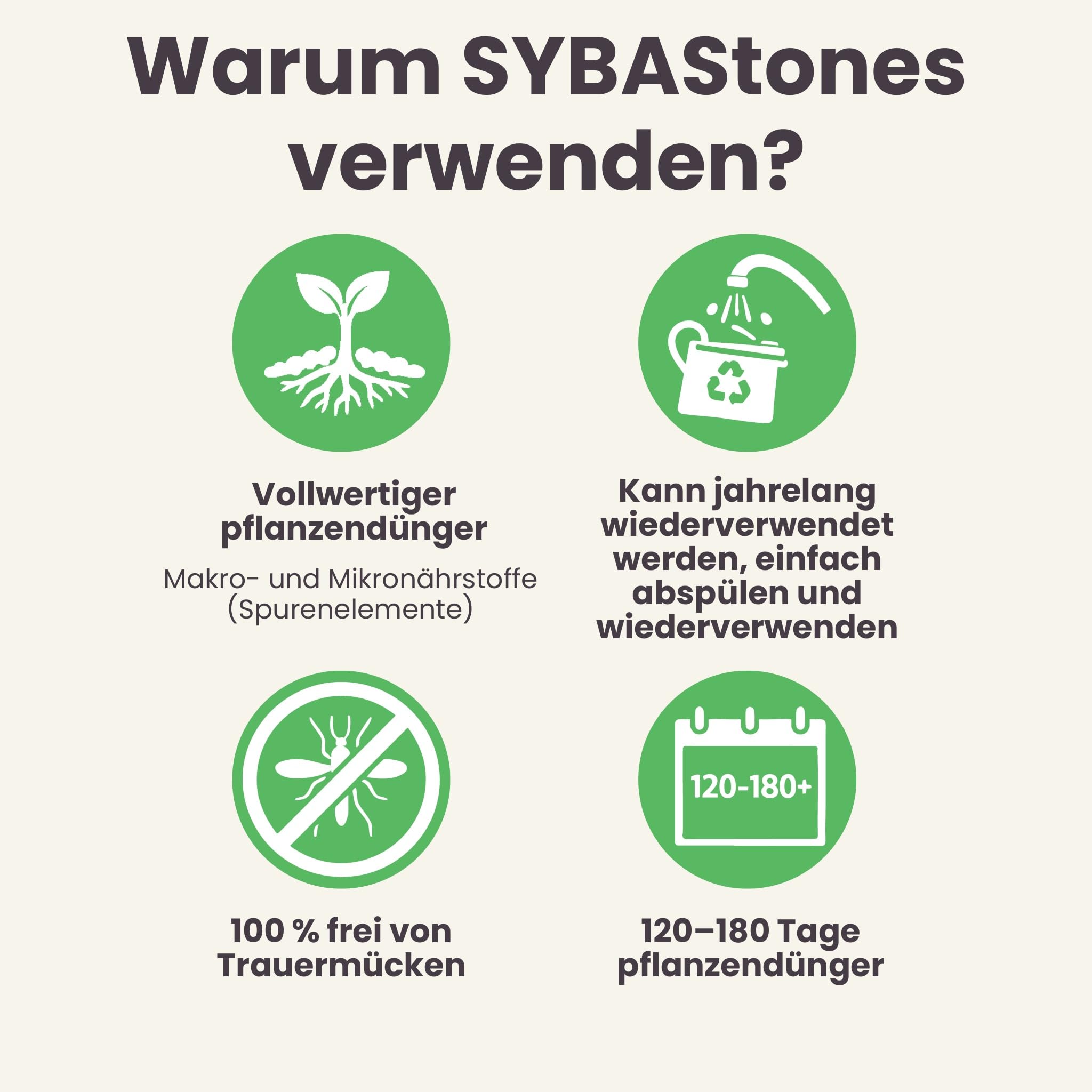 Sybotanica - Chunky Zimmerpflanzen Mineral-Mix - 5L - SYBAStones Mineralisches Substrat - 100% frei von Trauermücken - Hält jahrelang - ~180 Tage Pflanzennahrung - Für Zimmerpflanzen-Fans