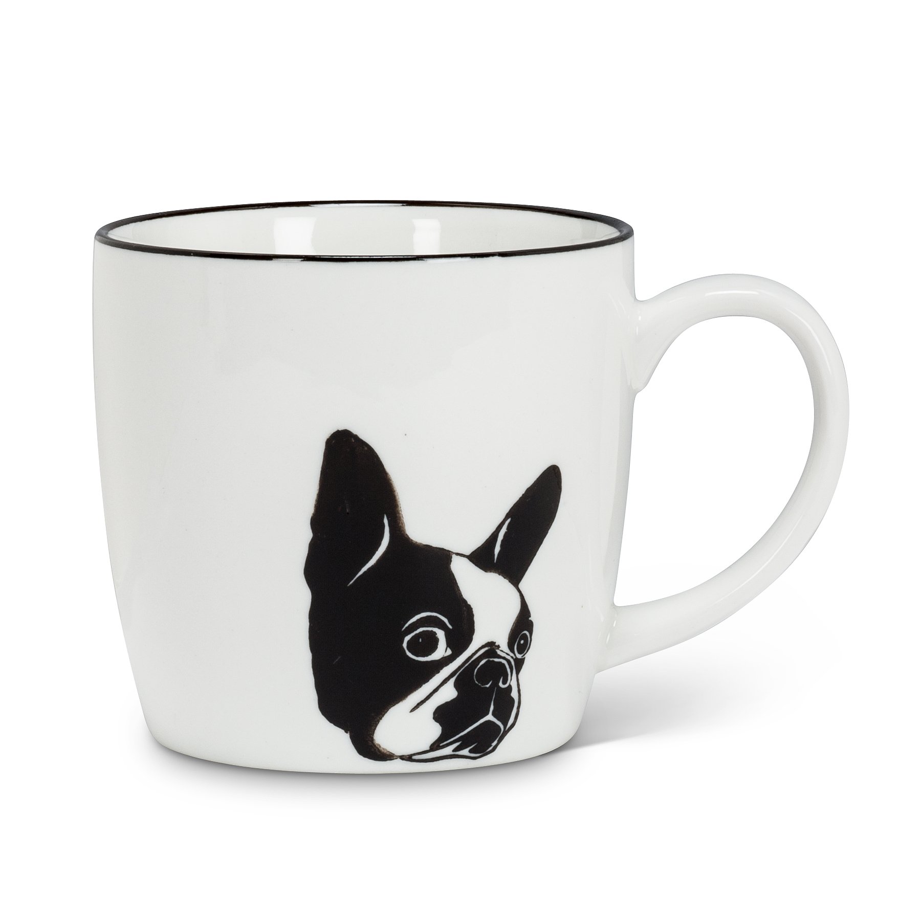 Amazon.com | Abbott Collection, Mug Dog Face Black And White 10 Ounce: Coffee  Cups & Mugs