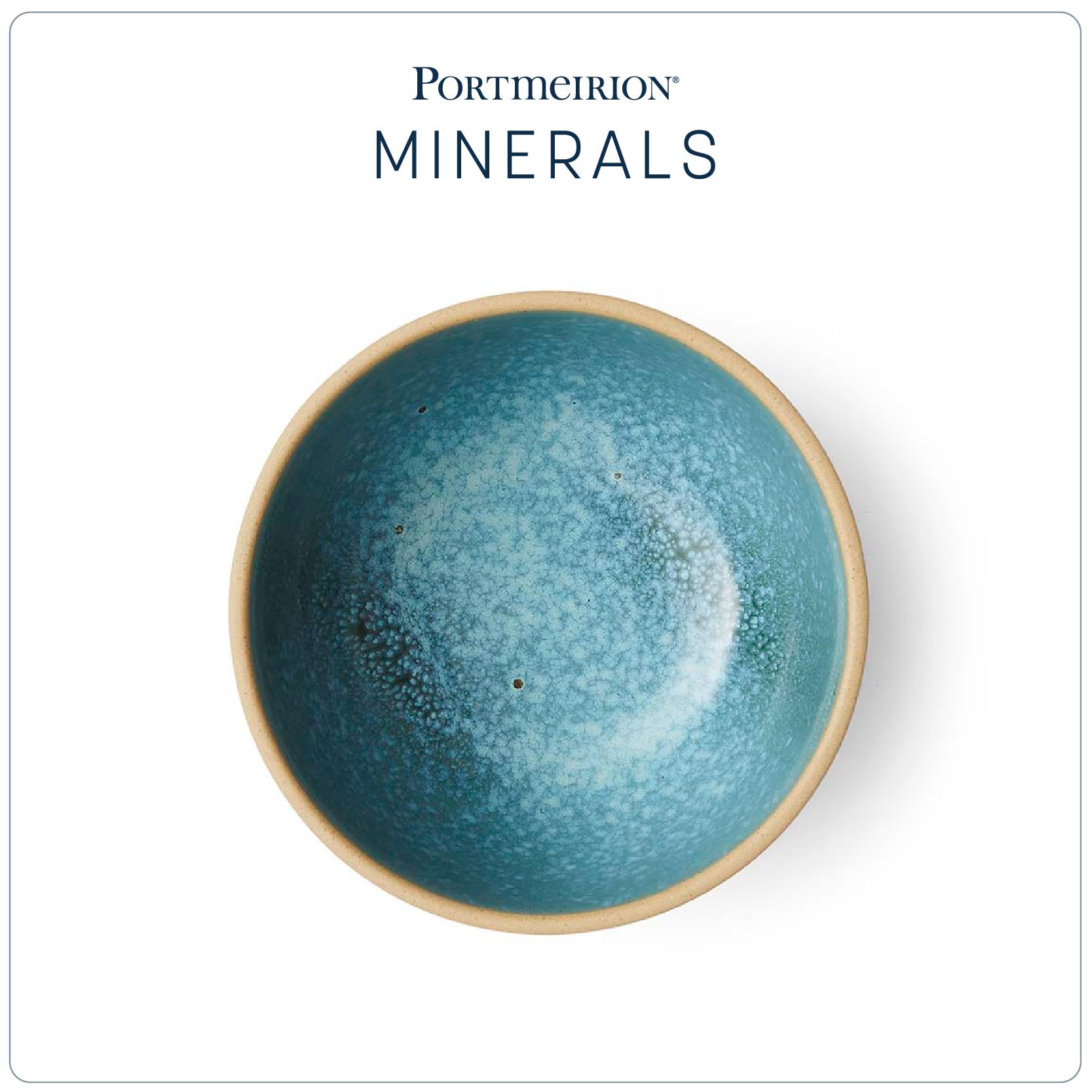 Portmeirion x Minerals 4-teiliges Jade-Schüssel-Set (17 cm, 482 ml) – blaue Schale aus Steinzeug mit reaktiver Glasur für Suppe, Nudeln und den täglichen Gebrauch