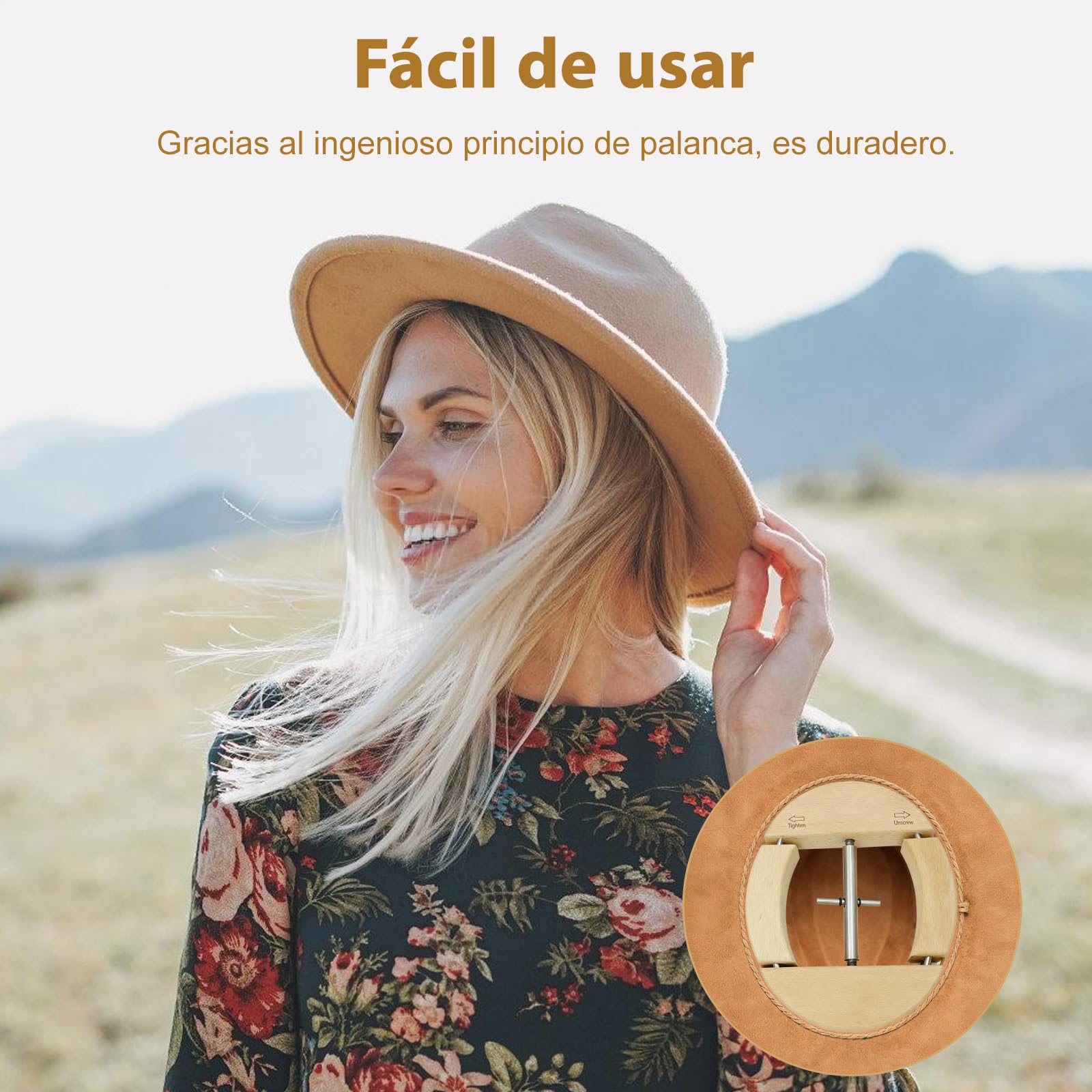 Extensor de sombreros de madera de haya cuatro vías