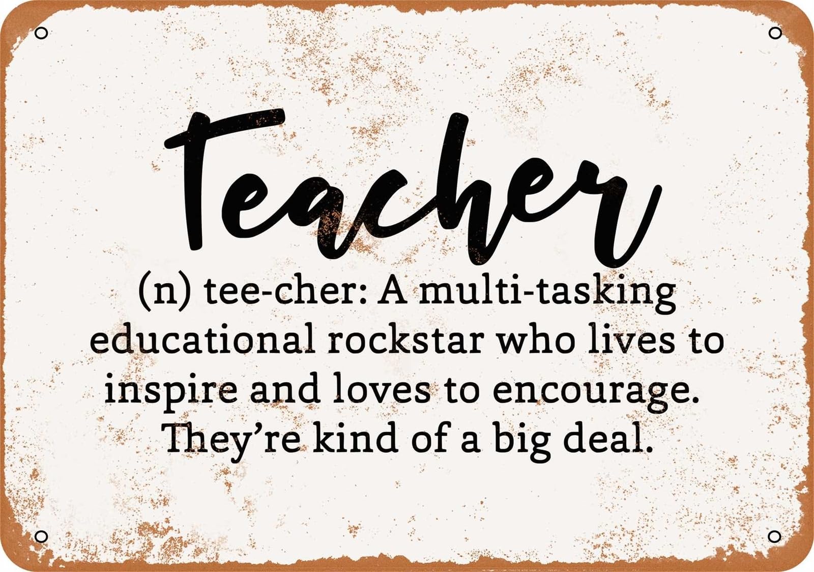 Miaomansenstore Metal Sign - Teacher Definition They're Kind Of A Big Deal - Vintage Look Home Decor