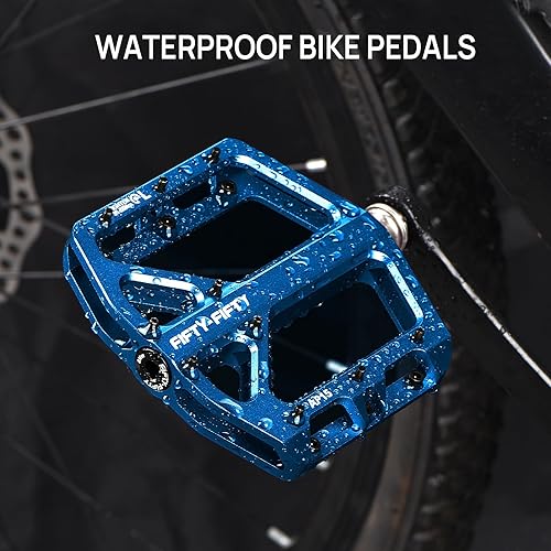 Miniatura 5 de FIFTY-FIFTY Pedales de bicicleta de montaña, pedales planos MTB antideslizantes, pedales de aleación de aluminio, rodamiento sellado de 916