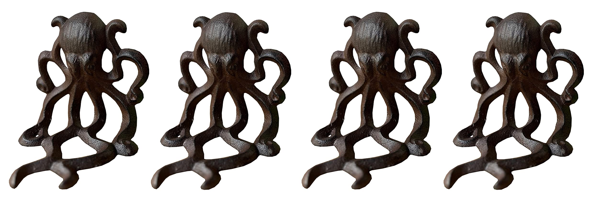 Selections Cast Iron Octopus Decorative Shelf Bookends - Pack of 4