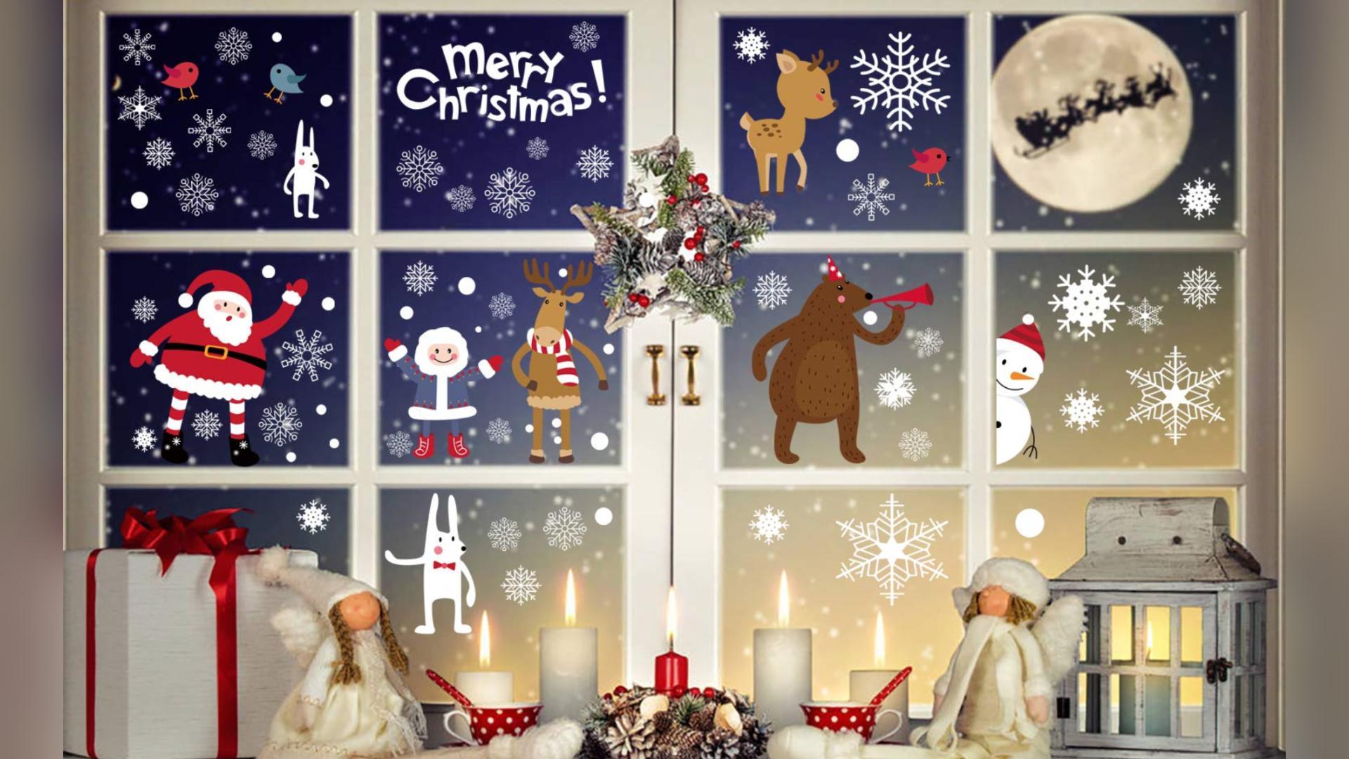 Amazon.co.jp: LOKIPA クリスマス 飾り 静電ステッカー 剥がせる 汚れ