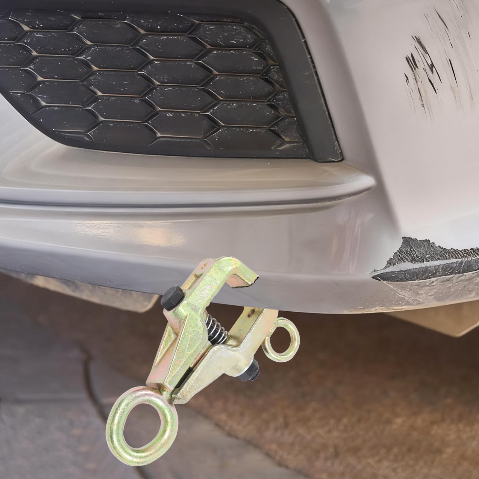 Abrazadera autoajustable de 5 toneladas para carrocería, cierre automático, dorado, 22 x 8,5 cm, para reparación de carrocería y marco