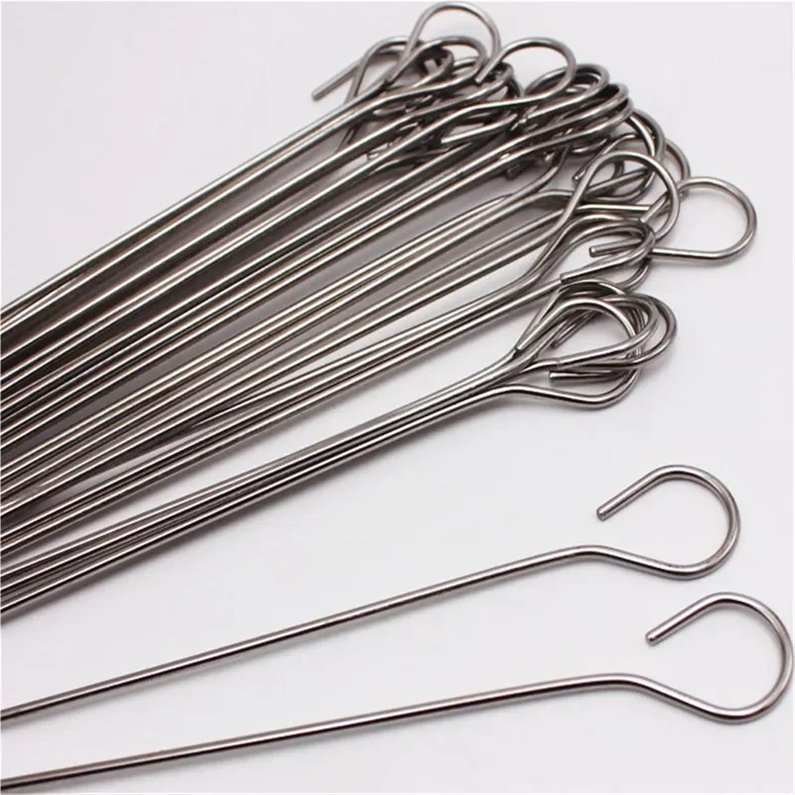 Brochetas Barbacoa 10 20 Uds. Herramientas for pícnic for acampar al aire libre, pinchos redondos for asar, palo de aguja for barbacoa acero inoxidable(4.5mm 50cm 10pcs)