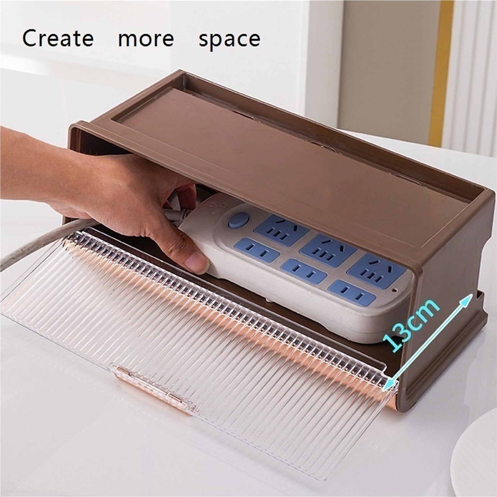 BoîTierde Rangement Mural pour Routeur Wi-FI, Meublede Rangement MultiméDia, Armoire Wi-FI pour Dissimuler Routeur Modem, Masquer Tableau éLectrique(Brown+Brown – Set)