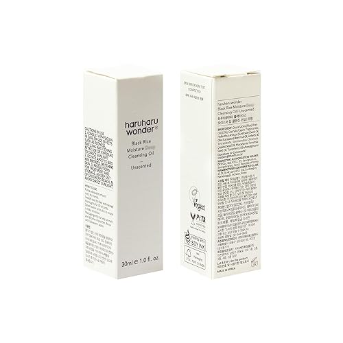 HARUHARU wonder Black Rice Moisture Cleansing Oil, Travel Size, Double Cleansing, Daily Makeup remover, Pore Oil Cleanser, Korean Skincare for sensitive, normal and Oily Skin, 1.0 fl oz(1.0 fl. Oz (Travel Size))