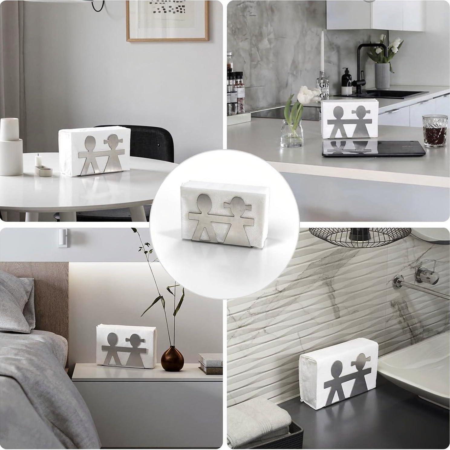 Portatovaglioli Da Tavolo In Acciaio Inox Nero - Design Moderno, Salvaspazio - Per Casa E Ristorante