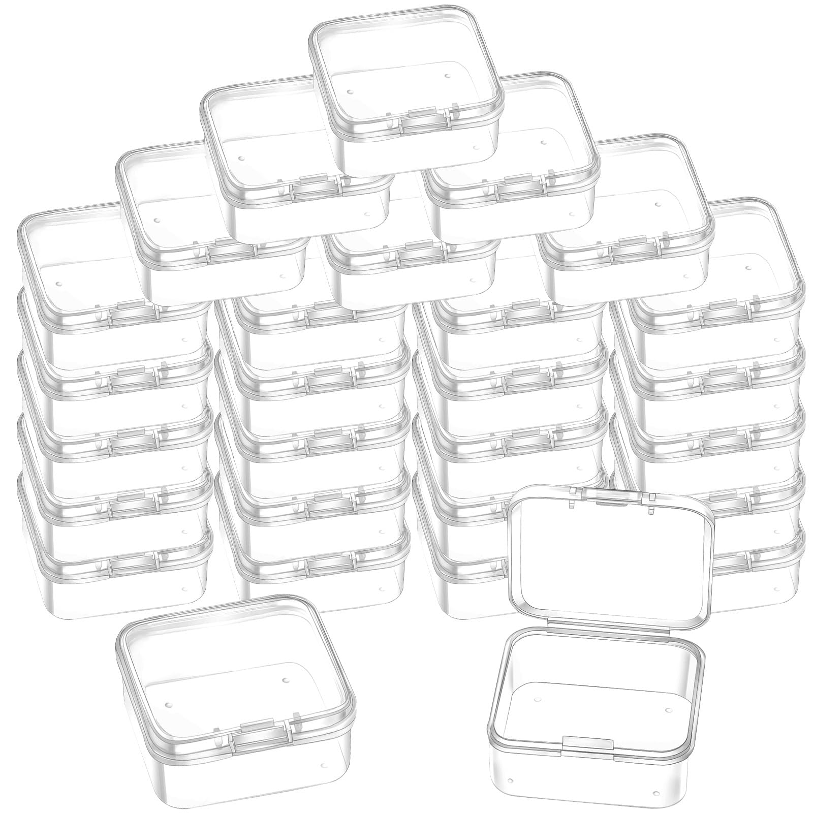 Cajitas Organizadoras 24 Piezas Caja Transparente con Tapa Mini Cajas de Almacenaje Cajas Plastico Pequeñas Cajas Almacenaje Plastico Pequeñas Adecuado para Joyería y Artesanía