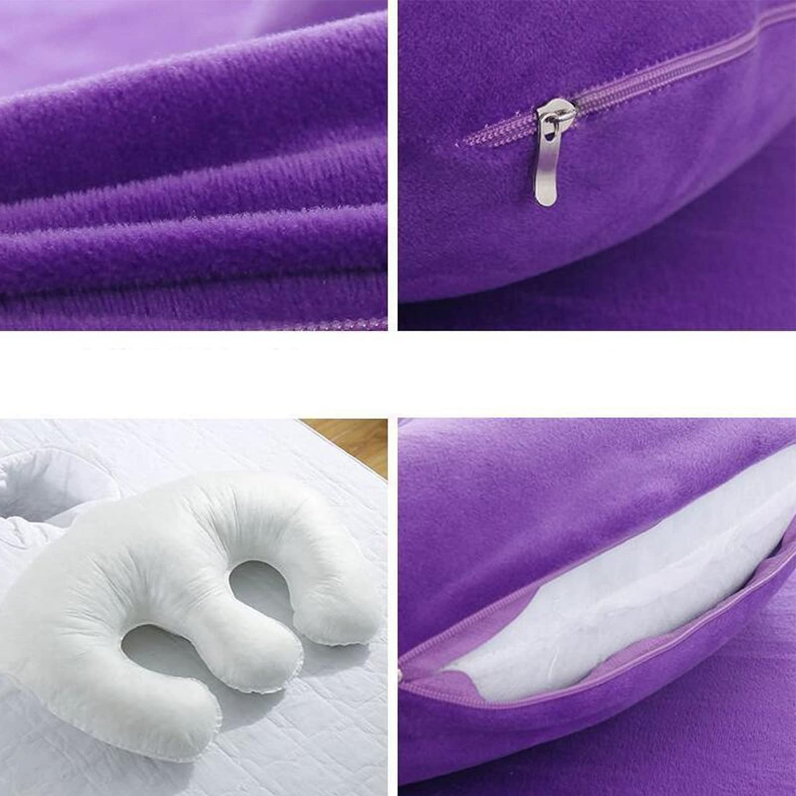 Saloniture Coussin De Traversin Demi-rond Pour Table De Massage Bleu 26 X 23 X 11 Cm