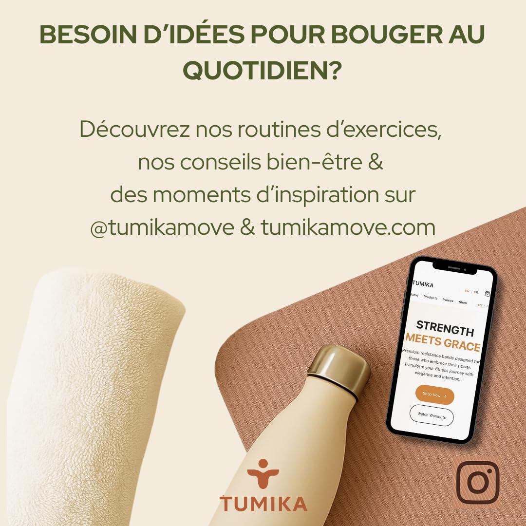 Tumika Bande Élastique Musculation Coffret 2 ou 3 Bandes Résistance Premium Renforcement Pilates Fitness Antidérapantes