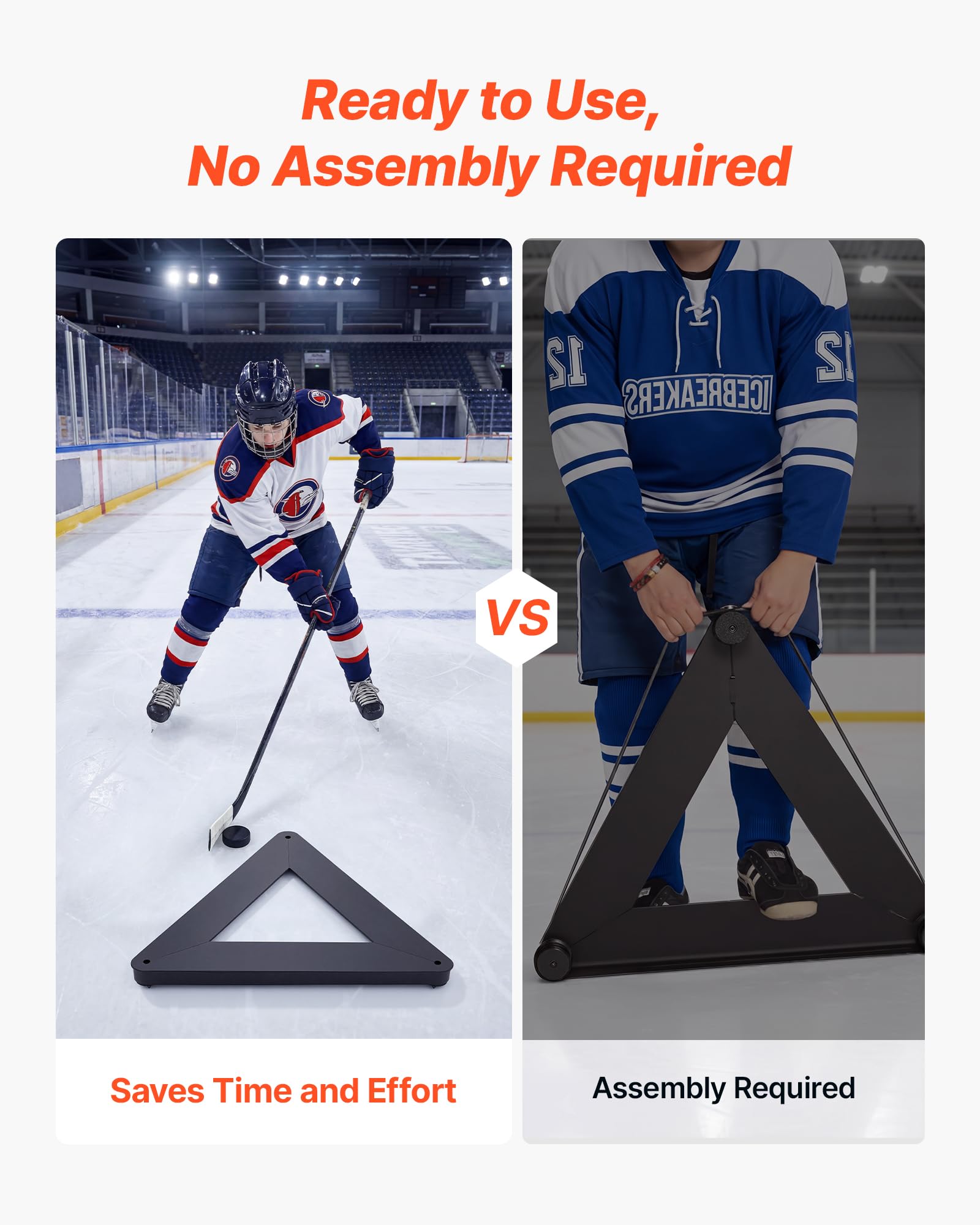 VEVOR Attrezzatura per Allenamento Hockey Triangolo Passaggi del Bastone, Rimbalzatore Ausilio per Passaggi di Hockey Controllo del Bastone, Allenatore Portatile per Controllo Hockey sul Ghiaccio