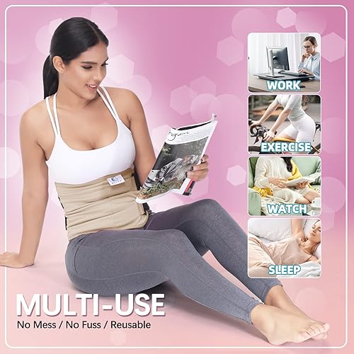 Miniatura 6 de Paquete de aceite de ricino Paquetes de aceite de ricino orgánico reutilizable para hígado (compresa), menos desorden, capa exterior antifugas,