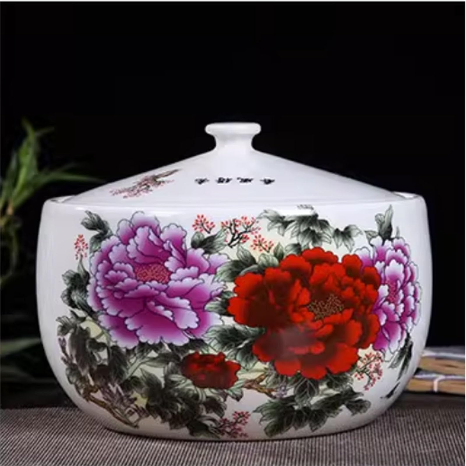 Ixtregzjkm D Rice Storage Container, Grain Ispenser, Large Airtight Storage Container, Flour Container, Airtight Foo Storage Container With Li, Ceramic Rice Box, Ceramic Rice Jar With Li 2.5Kg