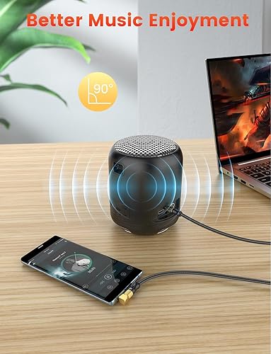 Miniatura 3 de VANAUX - Cable de audio de 0.138 in, cable auxiliar de ángulo recto de 90 grados, cable auxiliar estéreo a conector compatible con reproductor MP3,