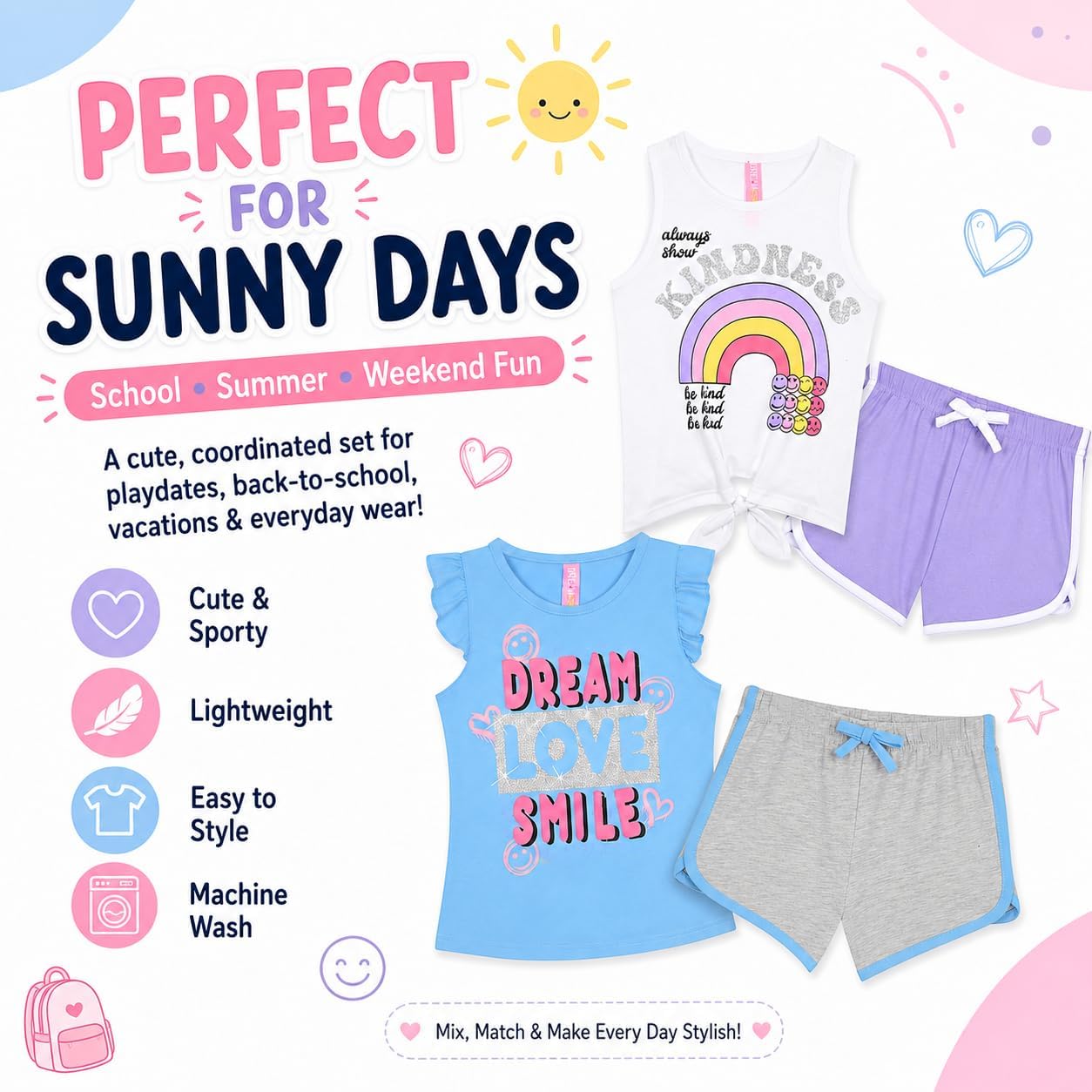 Dreamstar Girls Outfit Sleeveless Graphic Dolphin
