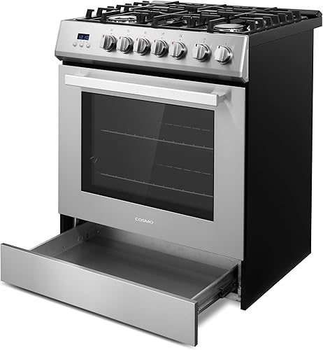 Miniatura 4 de COSMO COS-305AGC - Cocina independiente de gas para horno individual de 30 pulgadas y 5.0 pies cúbicos con placa de cocina de 5 quemadores y