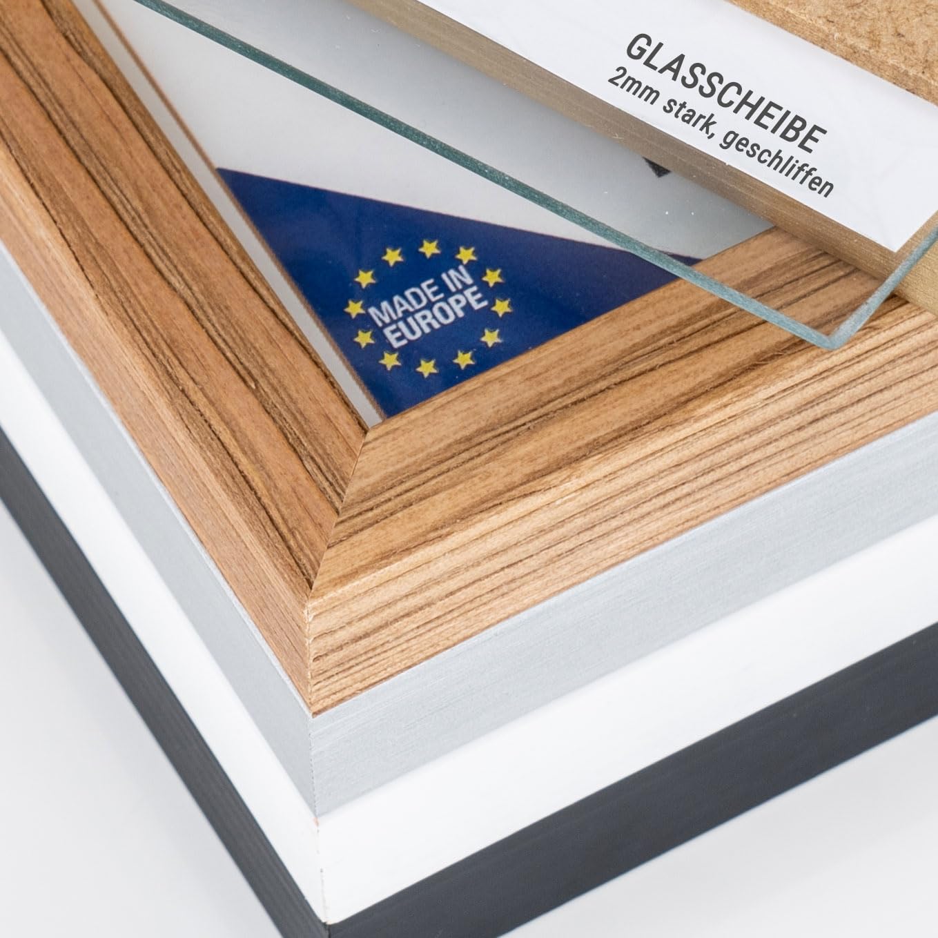 levandeo 10 Stück Bilderrahmen Echtholz Made in EU 10x15 Natur mit Glasscheibe Portrait Fotorahmen Set Holz Kiefernholz Picture Frame