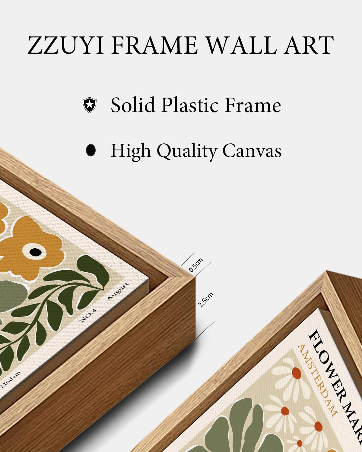Zzuyi Framed Flower Market Wall Art,Vintage Flower Pictures,Abstract Colorful Flower Painting for Bedroom Living Room Dorm Gallery 16x24 Inch