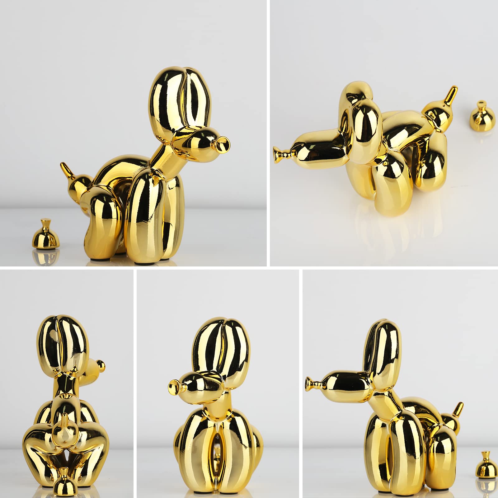 うんちバルーン犬の像樹脂彫刻 装飾モダン 動物フィギュア(電気メッキ うんちバルーン犬の像樹脂彫刻 装飾モダン 動物フィギュア(電気メッキ