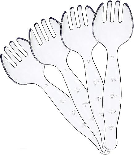 Plasticpro Tenedores de plástico desechables duraderos y resistentes, utensilios de servir transparentes, paquete de 4 disponible en Yaxa Colombia