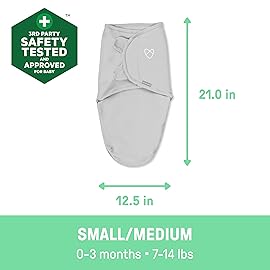 SwaddleMe by Ingenuity Original Swaddle, 100% Cotton, Improves Sleep & Calms Startle Reflex, 0-3 Months, 1.0 TOG, 2-Pack, Baby Swaddle Blanket - Tropical Dino