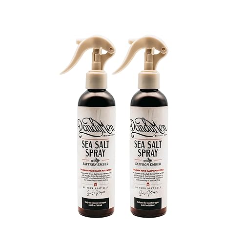 Spray de sal marina textura ligera, volumen y sujeción flexible con sal de Epsom y provitamina B5 (paquete de 2, azafrán brasa)