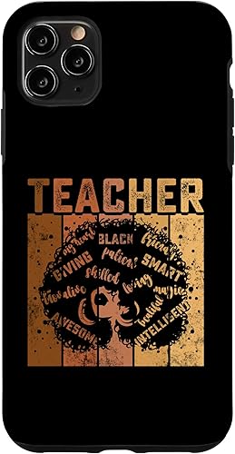 Miniatura 4 de Funda negra para iPhone 12 Pro Max Smart Teacher Afro Love Melanina para mujeres afroamericanas