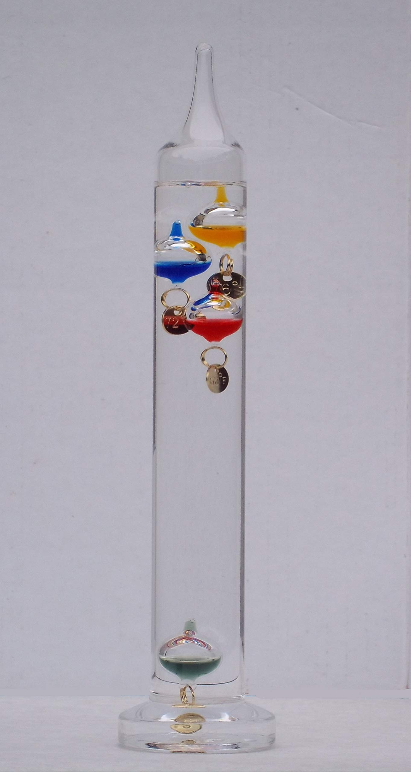 top-of-the-glass GALILEO THERMOMETER in stunning detail 24cms TALL FREE-STANDING Unique GIFT