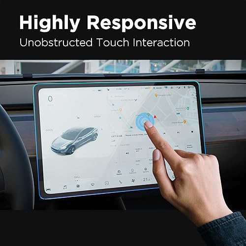 Miniatura 4 de Nestour Tesla - Kit de alineación de protector de pantalla de vidrio templado diseñado para pantalla táctil de control central modelo 3 y modelo Y,