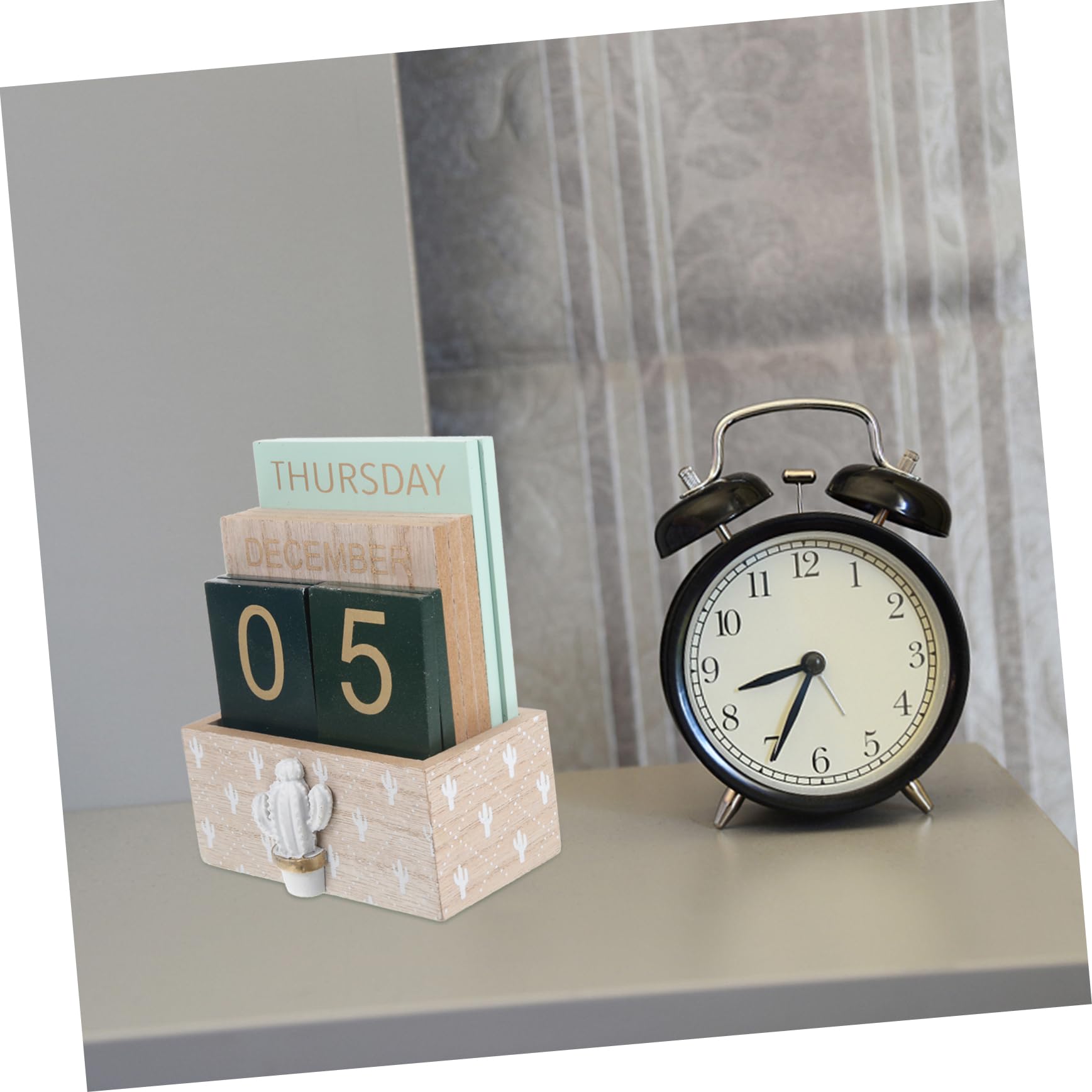 PLAFOPE Calendario da Scrivania in Legno Blocco di Data Calendario da Tavolo in Piedi da Ufficio per Uso Personale o Regalo