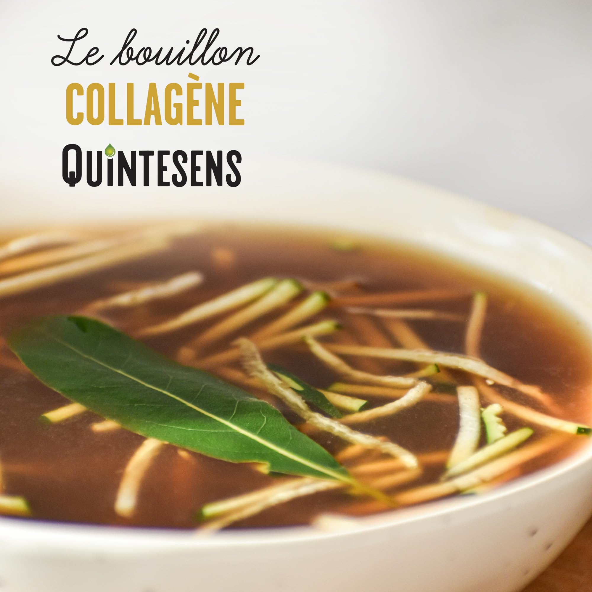 Lot de 6 Bouillons d'Os Collagène QUINTESENS 515 ml – Régénération Peau, Cheveux & Ongles, Récupération Sportive – +15g de Collagène Naturel par Portion – Mijoté 48h - 100% Bio & Naturel