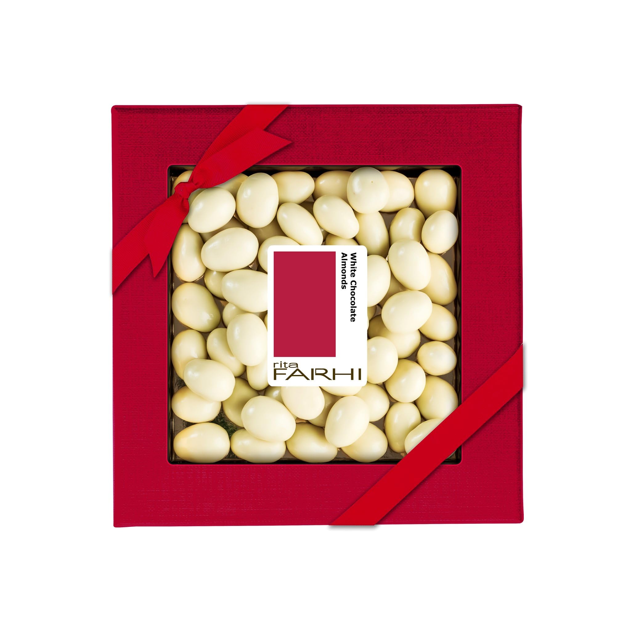 Rita Farhi White Chocolate Coated Almonds Luxury in a Gift Box 210 g - New Palm Oil Free Recipe