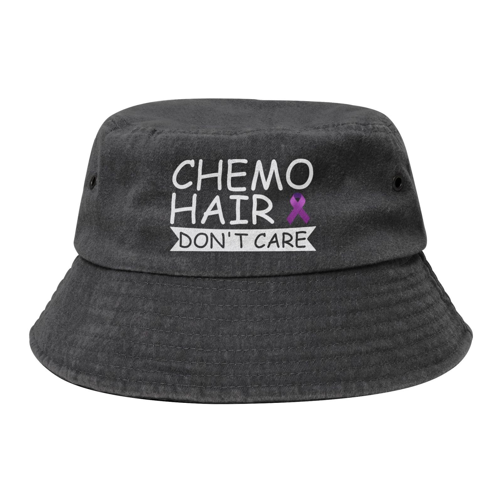 Qauirfe Chemo Hair Don't Care Gynecological Cancer Fashion Cowboy Denim Fisherman Hat Outdoor Fishing Cap Sun