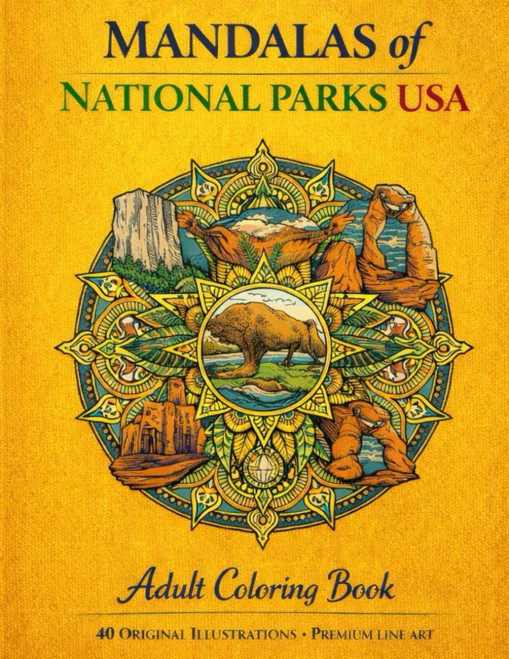Mandala-Style Nature: National Parks USA Adult Coloring Book