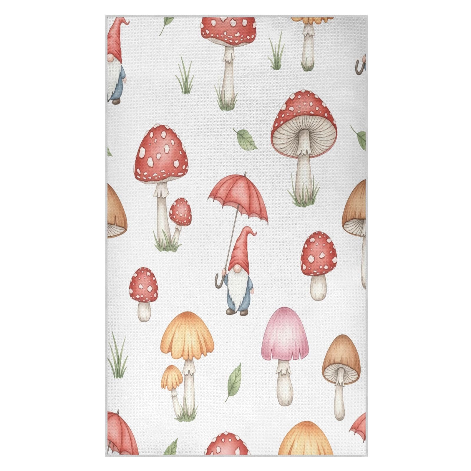 BURSTDDY Mushrooms Kitchen Towels,Absorbent Dish Towels 1 Pack