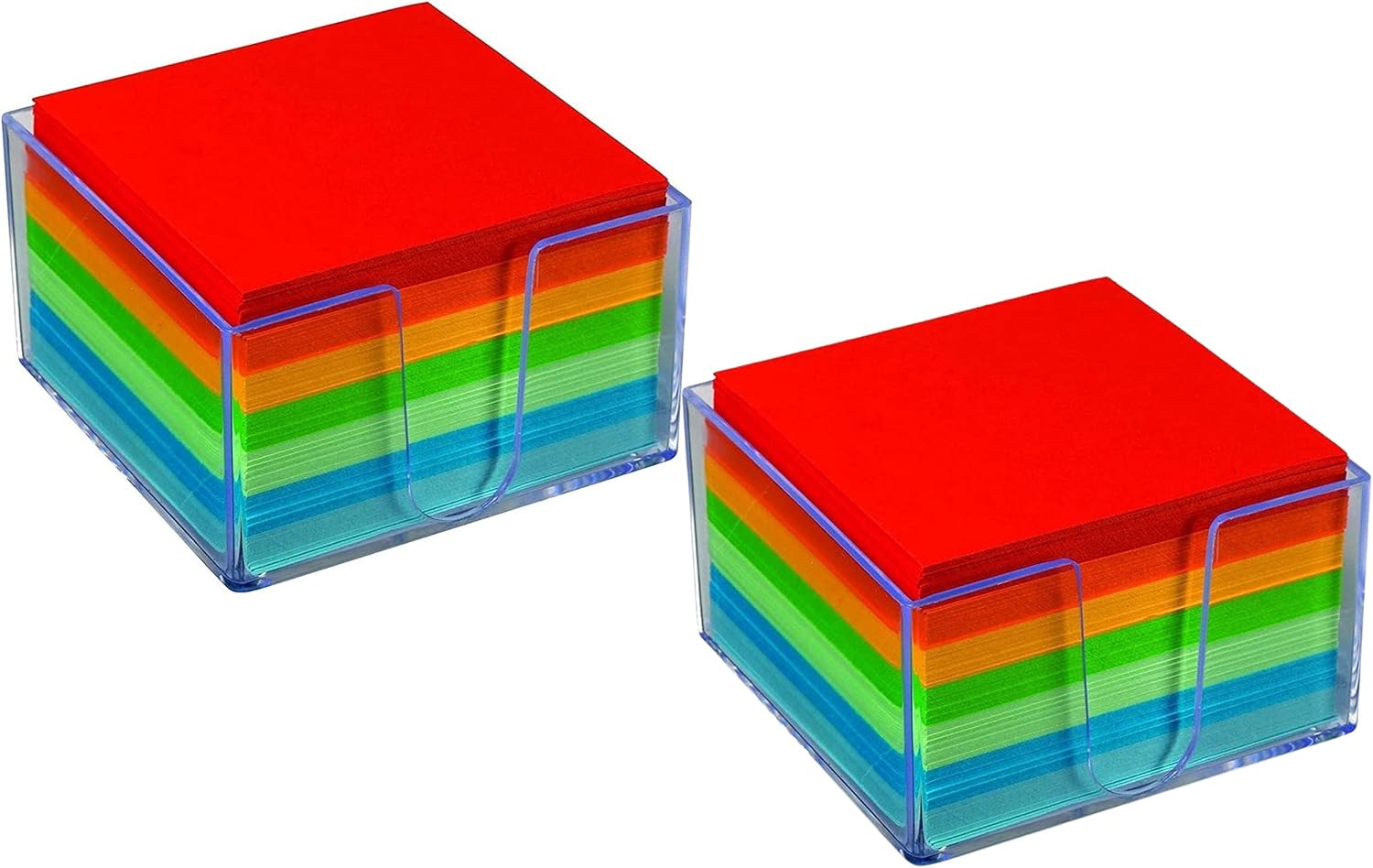 1InTheOffice Memo Cube, Assorted Colors Memo Pad 500 Sheets"2 Pack"