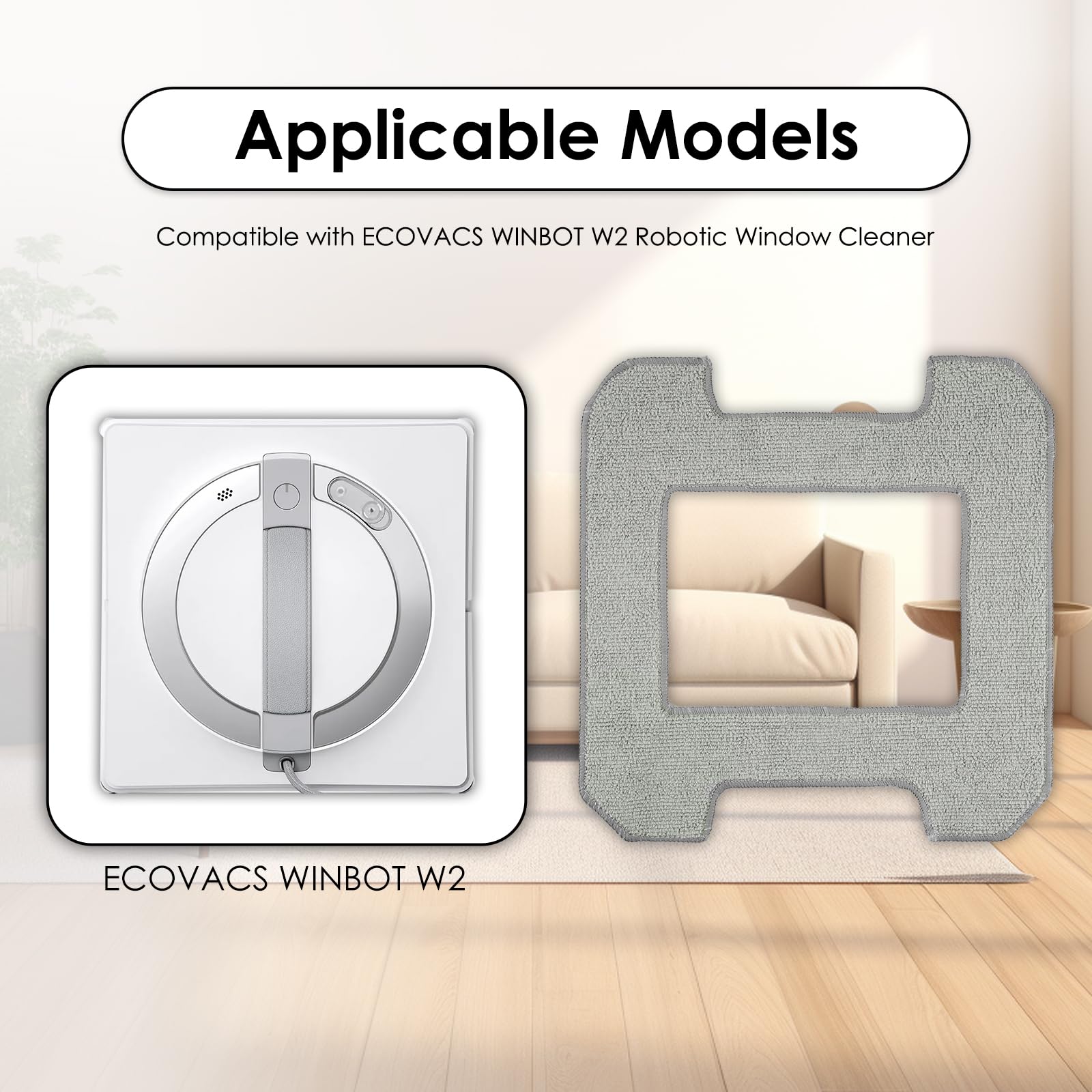 8 panni di ricambio W2 compatibili con robot lavavetri ECOVACS Winbot W2 PRO/W2 PRO Omni/W2 Omni/W2/W1 Pro/W1, panni lavabili