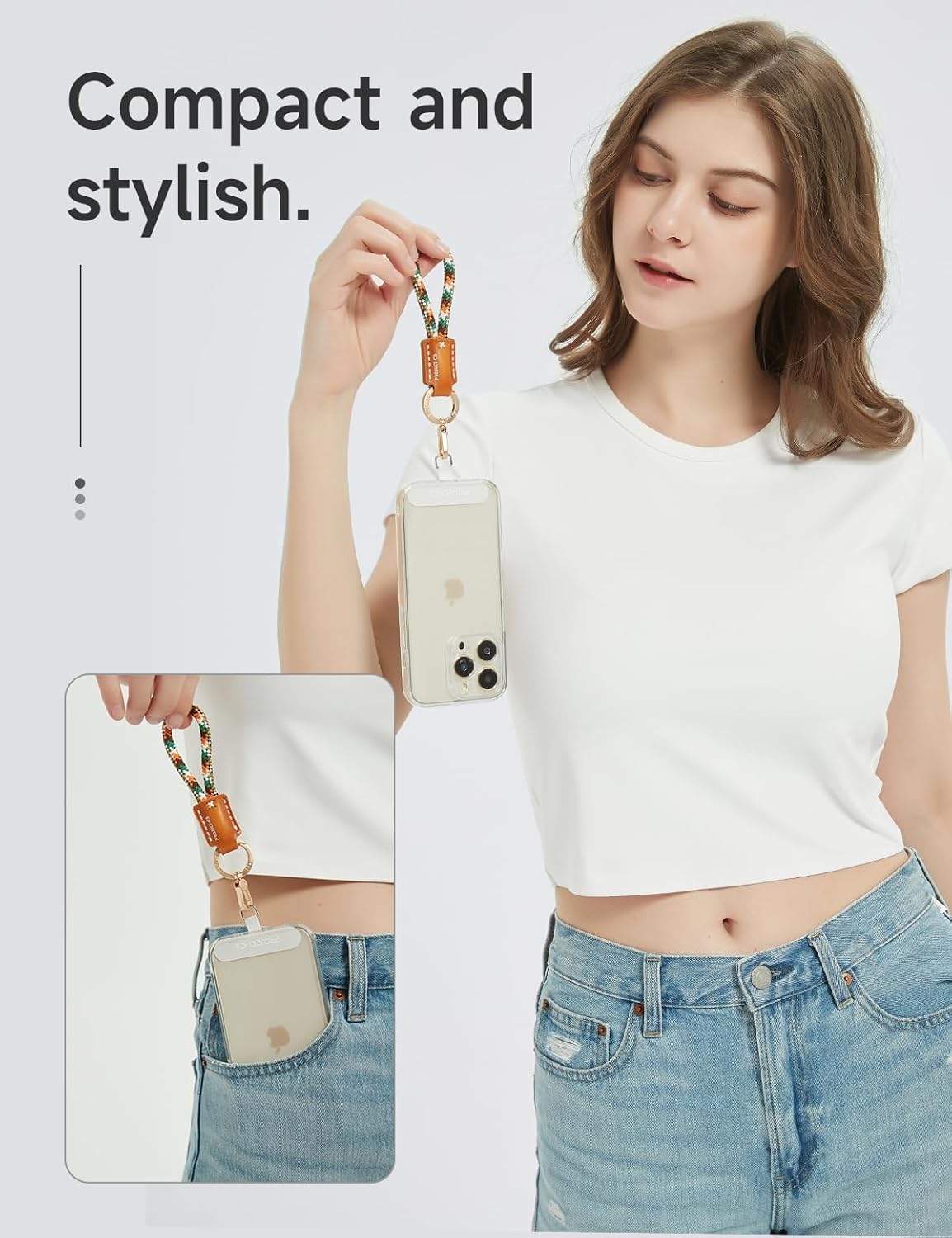 project-cb Phone Finger Ring Strap 1,Phone Tether Tab 2,Phone Lanyard,Phone Strap,Key Chain,Key Ring 2,Charms for Phone Case,Phone Accessories(Green-G) - Image 3