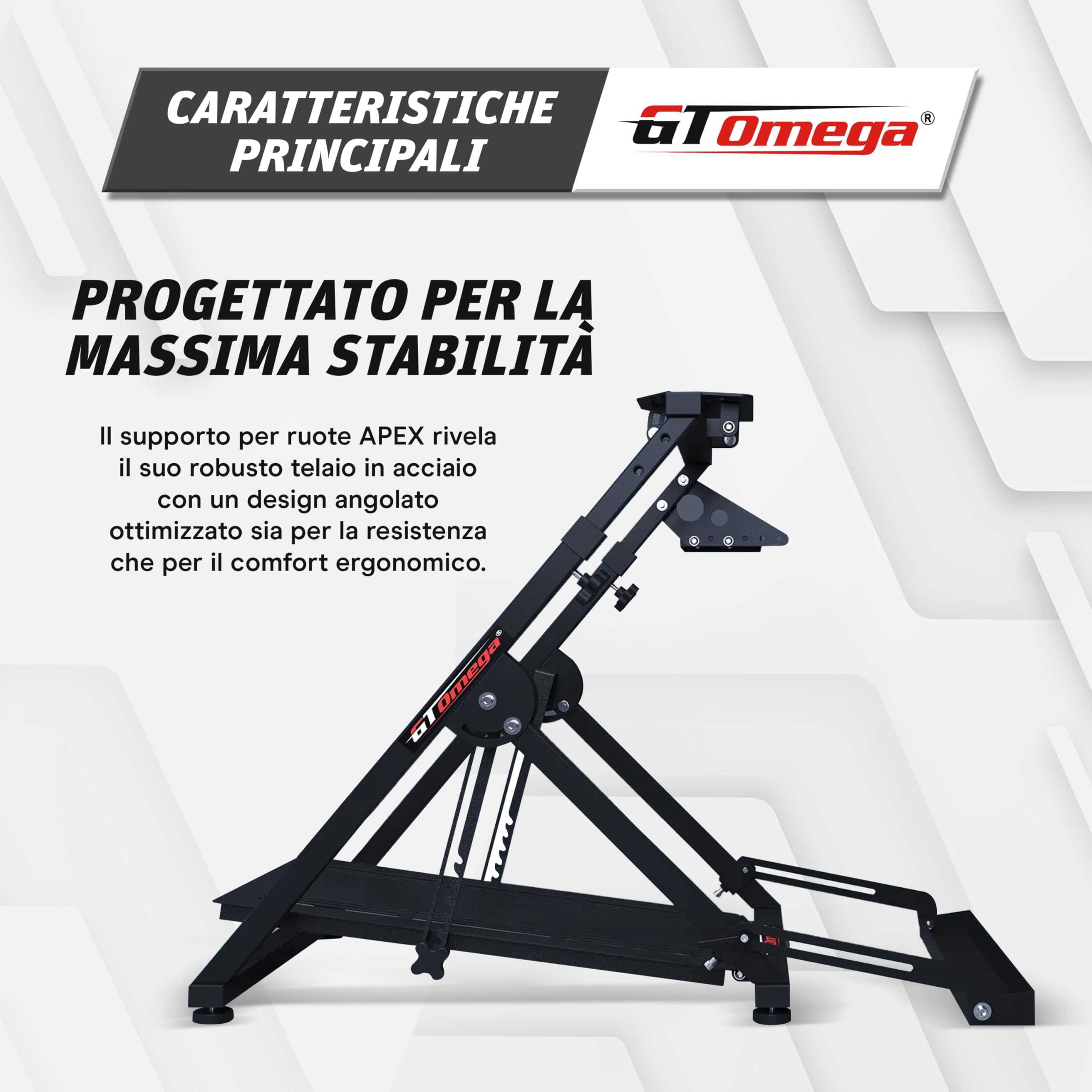 GT OMEGA APEX Supporto per volante - Compatibile con Logitech G923, G29, G920, Thrustmaster T300, T500 TX e TH8A, PS4 Xbox Fanatec