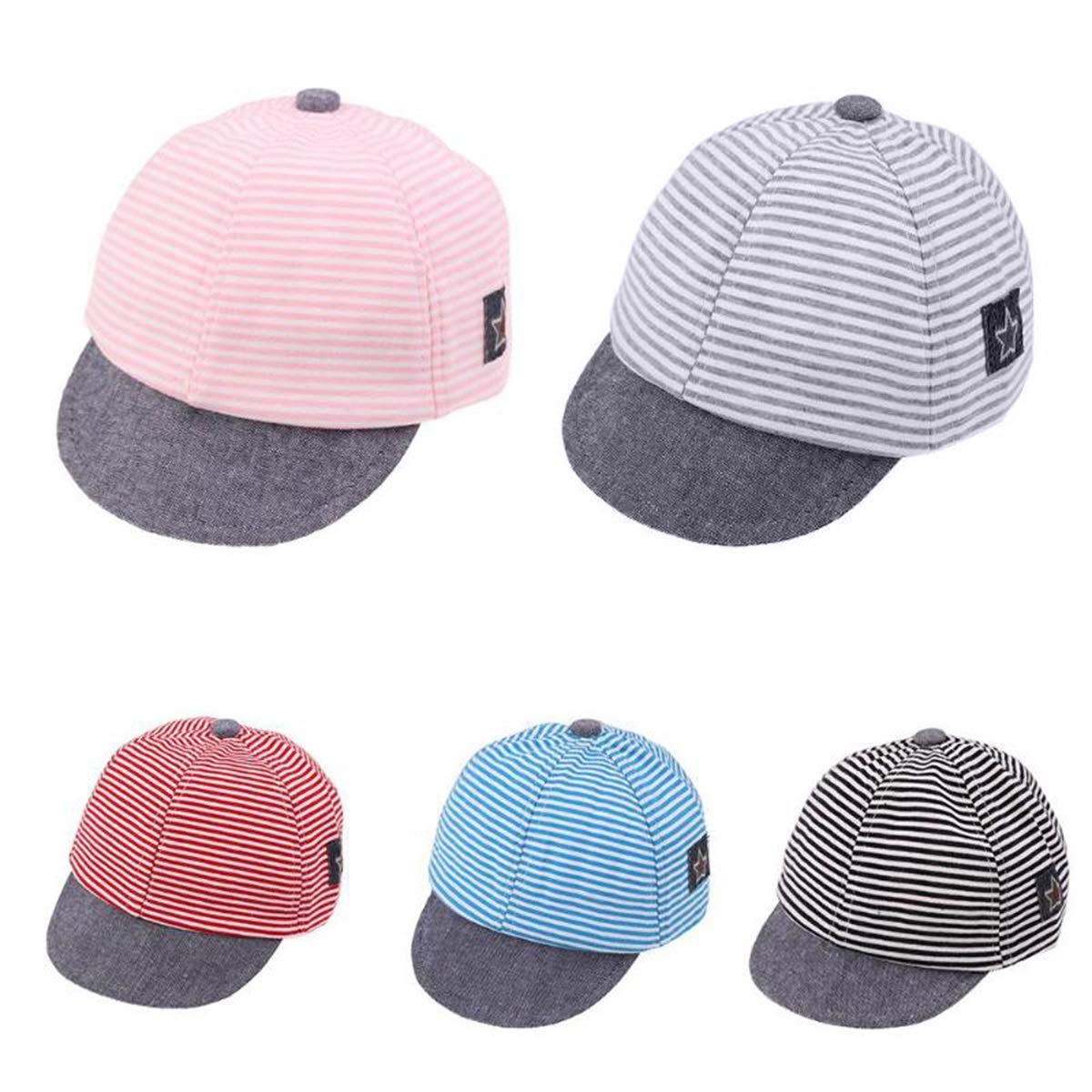 Tianhaik Toddler Unisex Baseball Hat Spring Striped Snapback Cap Breathable Mesh Hat for Children Boys Girls